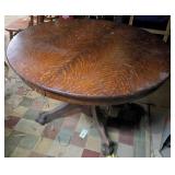 Quarter-Sawn Oak Pedestal Extension Table