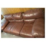 Brown Faux Leather Sofa