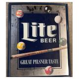 Miller Lite Beer Pool Theme Mirror Sign
