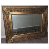 Ornate Gold Gilt Wall Mirror w/ Floral Frame