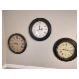 3 Round Decorative Wall Clocks