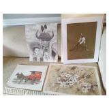 4 Assorted Unframed Prints