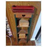 Wooden Shelf & Recipe Boxes