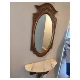 1965 Foyer Mirror and Half Moon Shelf