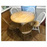 Round Drop Leaf Table & 5 Chairs