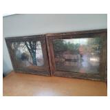 2 Photo Prints of Covered Bridges w/ Rustic Frames