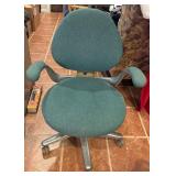 Green Office Chair with Casters