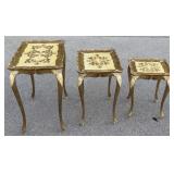 3 Florentine Gilt Nesting Tables w/ Decor