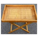 Wood Folding Tray Table w/ Removable Top