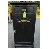 Black Wood Cabinet w/ Drawer and Shelves