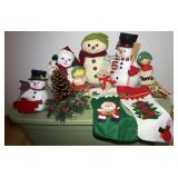 Snowman Plushes & Christmas Decor Set