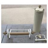 Metal Bathroom Set w/ TP Holder, Towel Bar, Bin