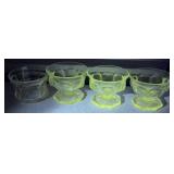 4 Depression Glass Sherbet Dishes w/ Cup