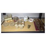 Home Decor w/ Candle Holders, Candles, Glass Bowls