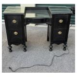 Black Vanity Desk w/ Glass Top 47ï¿½x18ï¿½x33ï¿½