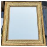 Gold Gilt Wood Beaded Frame w/ Mirror 22 x 26"