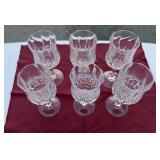 6 Cut Crystal Wine Glasses