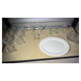 Glassware and Ceramic Serving Plate