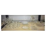 Clear Glass Tableware w/ Floral Plates