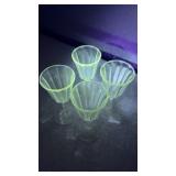 4 Manganese Glass Cordial Glasses