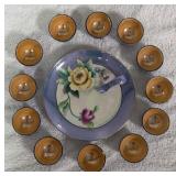 Noritake Japan 13pc Porcelain Snack Set w/Spoon