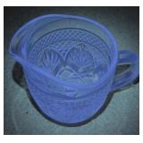 Pressed Pattern Glass Creamer w/ Geometric Motifs