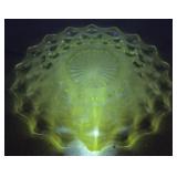 Pressed Glass Plate w/ Geometric Pattern