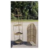 Gold Metal Corner Shelving Units
