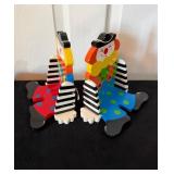 Levi Wooden Clown Bookends