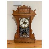 Vtg Ornate Wooden Shelf Clock13.5x4x22