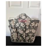 Gray Tote Bag with Embroidery 16''x17''
