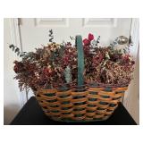 Woven Basket with Florals 19''