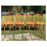 4 Vtg Wooden Dining Chairs20x18x38