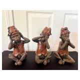 Three Wise Monkeys Figurines 9''