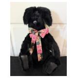 Black Plush Rabbit with Floral Bow22'