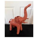 Vtg Woven Straw Elephant Figurine14x4x15