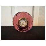 Fenton Cranberry Paperweight Clock3×3