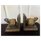 Vtg Elephant Bookends 4''x6''x6''