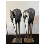 Vtg Metal Elephant Sculptures 14.5''