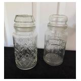Vtg Glass 'Mr. Peanut' Jars w/Lid8'