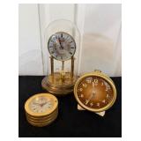 Vtg Brass and Glass Clock Collection9'