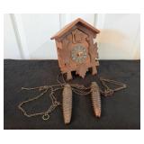 Vtg German Carved Cuckoo Clock5.5×3.75×7.5