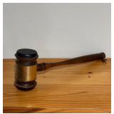 Wooden Gavel With Brass Plaque24'