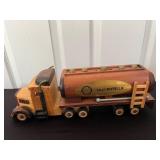 Vtg Wooden Shell Rotella Tanker 13.5''x4''x4.5''
