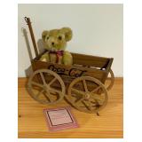 Coca-Cola Wooden Wagon w/ Bear9.5x5x6