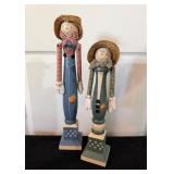 Wooden Scarecrow Figures With Hats17'