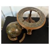 Vtg Cracked Globes on Stands 9.5'' and 5''