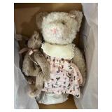 Vtg Stuffed Bear with Floral Dress 15''