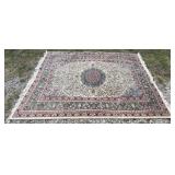 Persian-Style Wool Area Rug w/ Floral Medallion