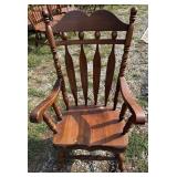 Vintage Solid Wood Paddle-Back Rocking Chair